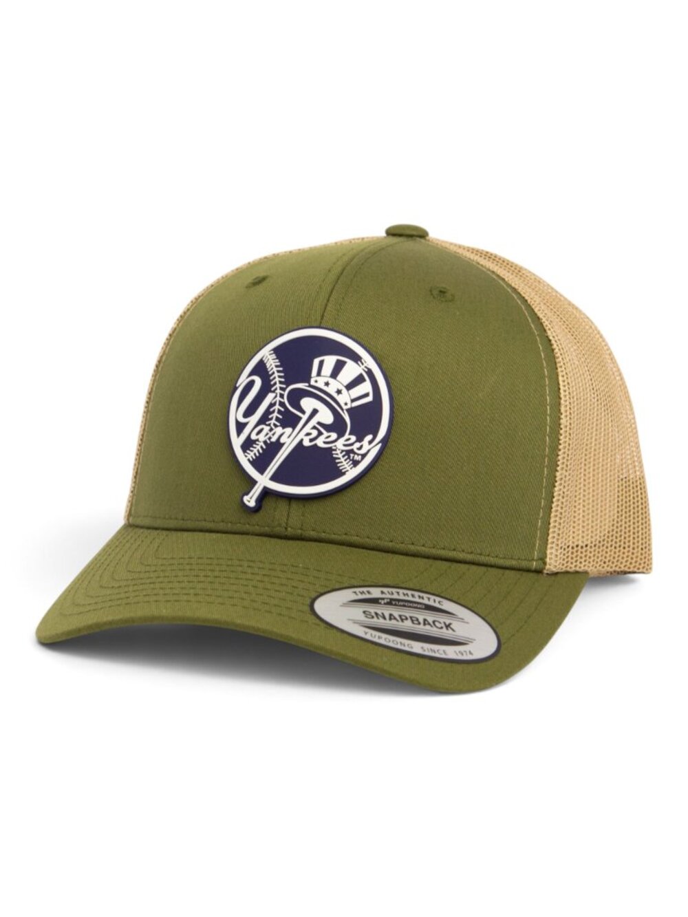 New York Yankees Navy 3D YP Snapback Trucker Hat- Moss/ Tan
